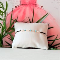 Image 3 of Dainty turquoise and bambo cloral bracelet