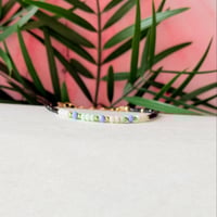 Image 4 of Dainty turquoise and bambo cloral bracelet