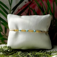 Image 3 of Dainty genuine yelow saphire and turquoise  Bracelet