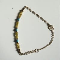 Image 5 of Dainty genuine yelow saphire and turquoise  Bracelet