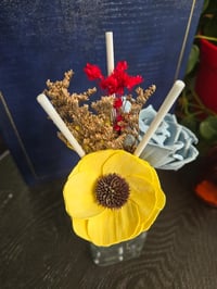 Image 1 of Blue Rose and Yellow Poppy Floral Reed Diffuser