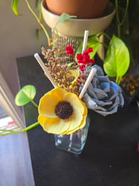 Image 2 of Blue Rose and Yellow Poppy Floral Reed Diffuser