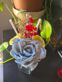 Image 4 of Blue Rose and Yellow Poppy Floral Reed Diffuser