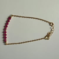 Image 3 of Dainty ruby and gf chain  Bracelet