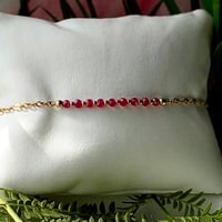 Image 4 of Dainty ruby and gf chain  Bracelet