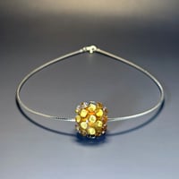 Image 3 of Gold Honey Berry Art Glass Bead