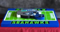 Image 5 of Seattle Seahawks Hand Crafted NFL 3D Wooden Team Helmet Wall Hanging Artwork. 