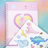 Image 2 of Dino Themed Reusable Sticker Book