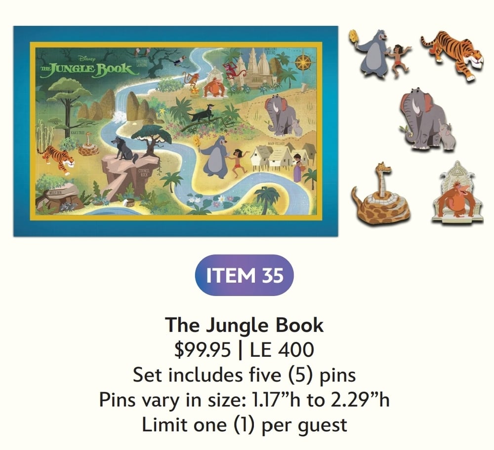 Image of The jungle book disney maps wdi pin set le 400