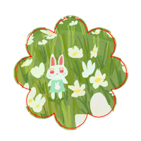 RUBY IN A FLOWER FIELD STICKER