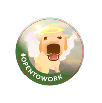 OPEN TO WORK STICKER