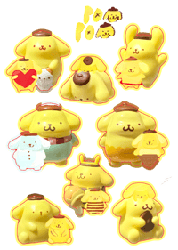 POMPOMPURIN TRINKETS TRANSPARENT STICKER SHEET