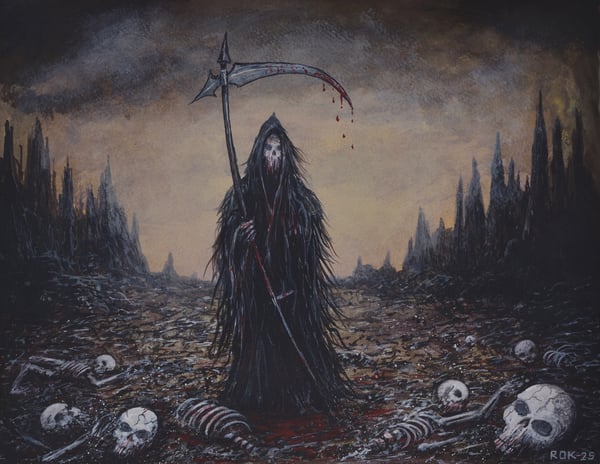 Image of THE LONE REAPER MkII - small original painting 