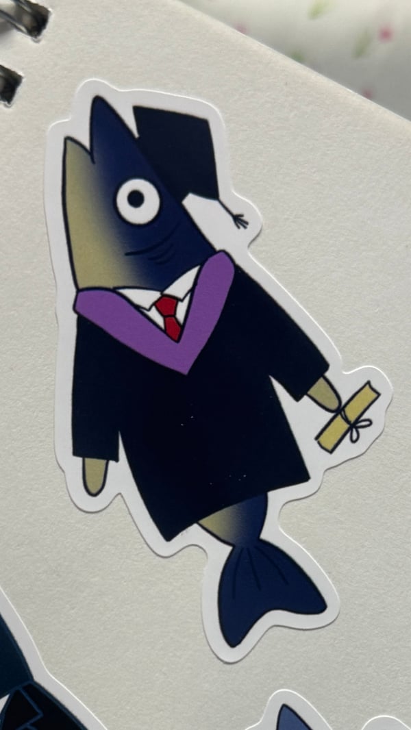 Image of Graduate Fish Sticker