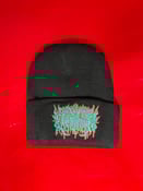 Image of *PREORDER* Emasculated “Larval Communion in the Womb Cathedral” Full Album CD/Beanie/Flag Banner