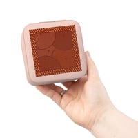 Image 1 of Compact Travel Jewelry Case — Portable Ring & Earring Organizer (Dusty Rose, Geometric Design)
