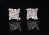 Image 2 of Square  earing 9mm argent 925+ moissanite