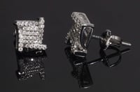 Image 1 of Square  earing 9mm argent 925+ moissanite