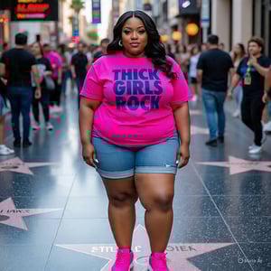 Image of THICK GIRLS ROCK HOT PINK T-SHIRT