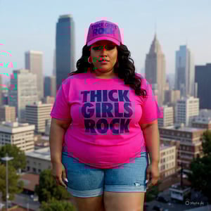 Image of THICK GIRLS ROCK HOT PINK T-SHIRT