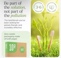 Image 1 of 10 pack Natural Bamboo Toothbrushes