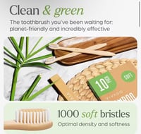 Image 3 of 10 pack Natural Bamboo Toothbrushes