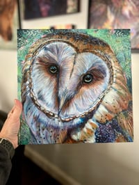 Image 3 of Original Acrylic Barn Owl Painting by Tammy Mercier