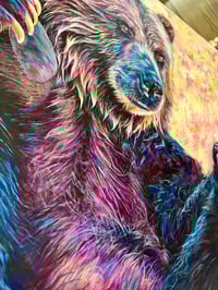 Image 4 of Original Acrylic Colorful Brown Bear Painting by Tammy Mercier