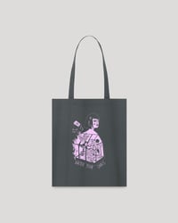 Tote bag Water your Chaos: Anthracite - Lilac