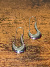 Image 3 of Sculpted Drop Silver Earrings