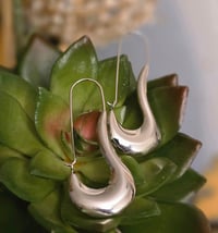 Image 1 of Sculpted Drop Silver Earrings
