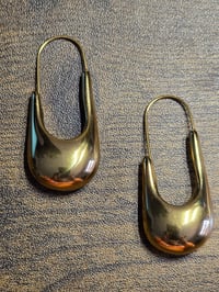 Image 3 of Sculpted Drop Gold Earrings