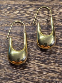 Image 2 of Sculpted Drop Gold Earrings