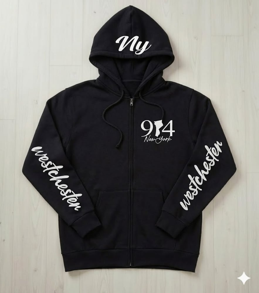 Image of EXCLUSIVE 914 COUNTY MAP ZIPUP HOODIE