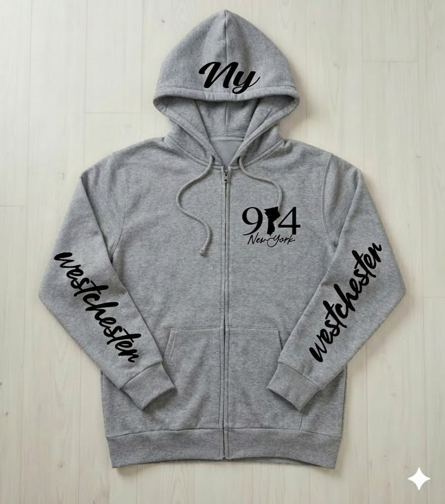 Image of EXCLUSIVE 914 COUNTY MAP ZIPUP HOODIE