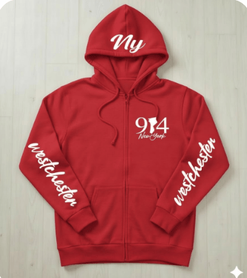 Image of EXCLUSIVE 914 COUNTY MAP ZIPUP HOODIE