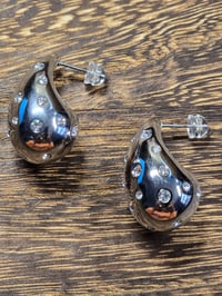 Image 2 of Crystal Teardrop Stud Silver Earrings