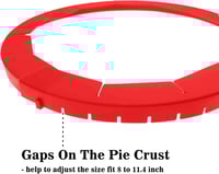 Image 2 of Adjustable Silicone Pie Crust Shields - Baking Protectors Cover Ring Fits 8-11.4 Inch Pies