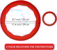 Image 3 of Adjustable Silicone Pie Crust Shields - Baking Protectors Cover Ring Fits 8-11.4 Inch Pies