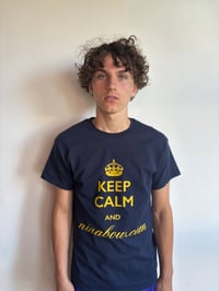Image 1 of Keep calm and ninabow.com tee/ Navy