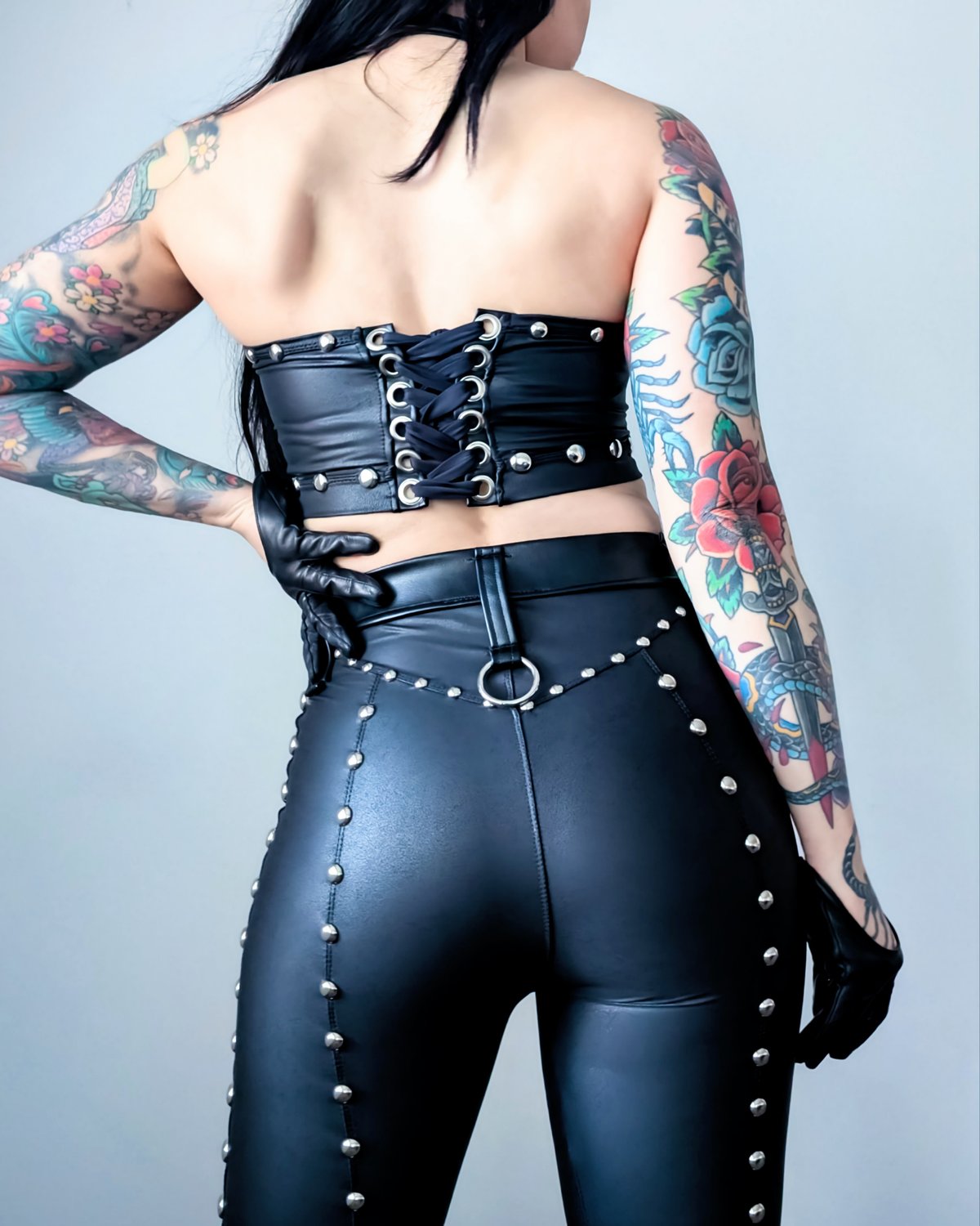 Buckle & Fishnet Halter Top