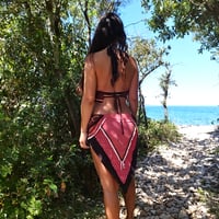 Image 8 of Rooted Peach Tribal Leaf Set - M