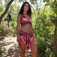 Image 1 of Rooted Peach Tribal Leaf Set - M