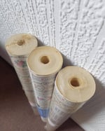 1990s Vintage Storey's Wallpaper Rolls - Cameo Stripe Cream Ditsy Floral - (Set of 3 Rolls) thumbnail 8
