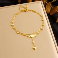 Gold " Mom" Anklet