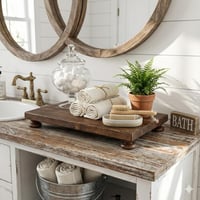 Image 3 of Handmade Rustic Pine Wood Display Riser: Farmhouse Table Decor