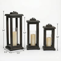Image 5 of Wood Candle Lantern | Rustic Farmhouse Wedding Centerpiece