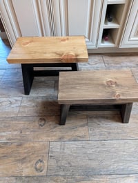 Image 4 of Handcrafted Rustic Wooden Step Stool: Farmhouse Kitchen Decor (15.5x8.5x11.5)