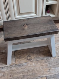 Image 2 of Handcrafted Rustic Wooden Step Stool: Farmhouse Kitchen Decor (15.5x8.5x11.5)