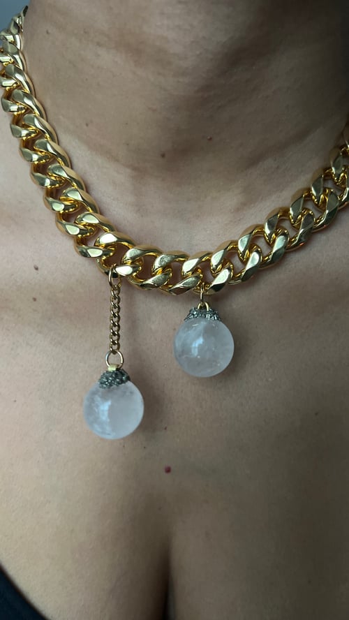 Image of GO GIRL • Quartz Crystal Ball Necklace